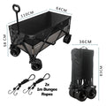 220L Foldable Utility Trolley – Heavy Duty Cart with Carry Bag, Liner & Bungee Ropes