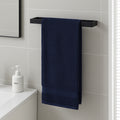Wall Mounted Black Towel Holder – 40cm Rectangle Rail for Bathroom, Kitchen & Toilet