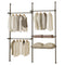 Floor to Ceiling Adjustable Double Telescopic Clothes Rail with Storage Baskets & Shelving