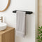 Black Wall Mounted Towel Holder – 30cm Rectangle Rail, Bathroom & Kitchen