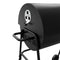 Barrel Charcoal BBQ Grill with Lid Thermometer, Portable Trolley Smoker, Wheels