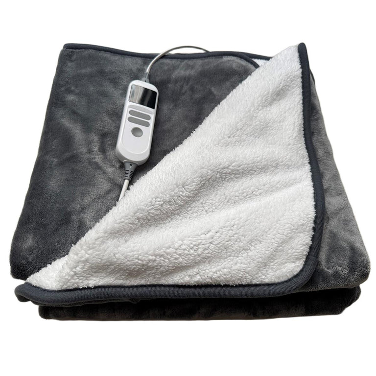 Electric Heated Throw Blanket 180×130cm in Light Grey