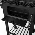 XL BBQ Smoker Grill Folding Tables, Thermometer, Adjustable Charcoal Pan With Chimney