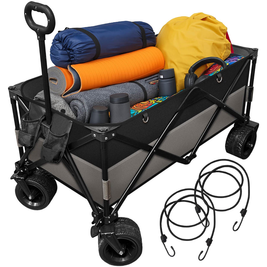 220L Foldable Utility Trolley – Heavy Duty Cart with Carry Bag, Liner & Bungee Ropes