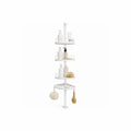 Telescopic shower pole with trays – white