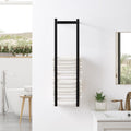Wall Mounted Double Bar Towel Holder Rack Black Stainless Steel – 75x40x20cm