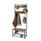 Multi-Function Coat Stand with Black Frame & Rustic Brown Wood – Hallway Entrance