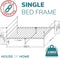 Single Metal Bed Frame with Rounded Headboard - Easy Assembly Bed Base, Under Bed Storage with Sturdy Tube Slats & Center Support Legs - 6.5ft x 3ft