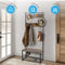 Multi-Function Coat Stand with Black Frame & Rustic Brown Wood – Hallway Entrance