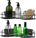 Set of 2 Black Self-Adhesive Corner Shower Shelves – Rust Resistant Storage