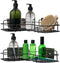 Set of 2 Black Self-Adhesive Corner Shower Shelves – Rust Resistant Storage