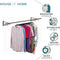 5ft Wall Mounted Clothes Rail – Steel Hanging Rack with Brackets & Fixings