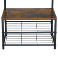 Multi-Function Coat Stand with Black Frame & Rustic Brown Wood – Hallway Entrance