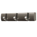 Wall Mounted Door Hook Rack – 3 Concealed Nickel Hooks on Dark Grey Board