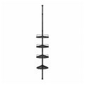 Telescopic shower pole with trays – Black