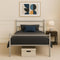 Single Metal Bed Frame Extra Strong Stylish Modern Bedroom Storage Sturdy Design