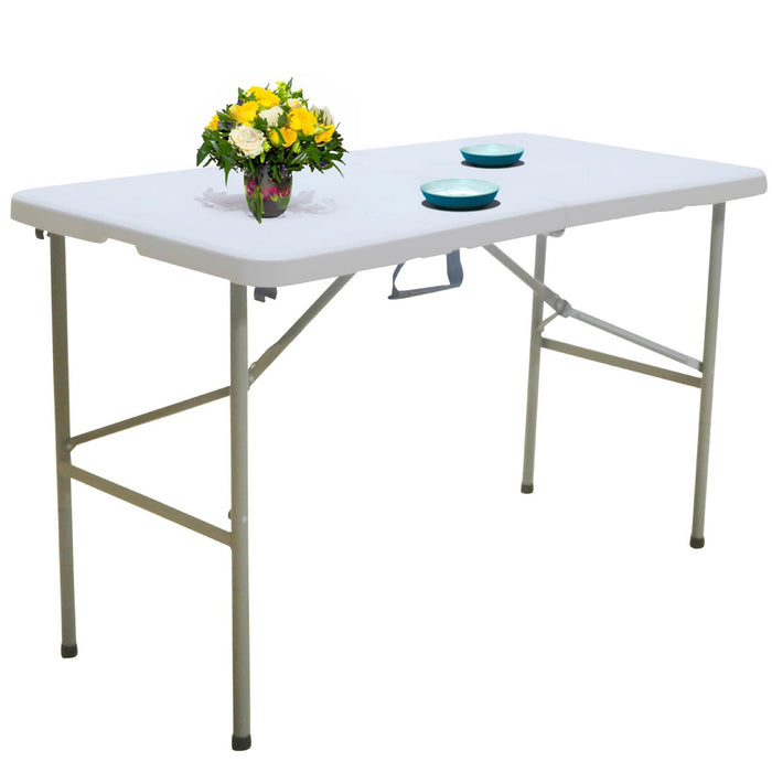 Heavy Duty 4ft Folding Table – Portable Plastic Banquet & Camping BBQ Table