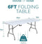 Heavy Duty 6ft Folding Table – Portable Plastic Banquet & Camping BBQ Table