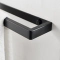 Black Wall Mounted Towel Holder – 30cm Rectangle Rail, Bathroom & Kitchen