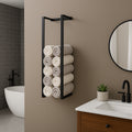Wall Mounted Double Bar Towel Holder Black Stainless Steel – 70x20x15cm