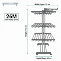4 Tier XL Tower Drying Rack 26m With 36 Extra Hooks