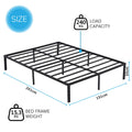 Bed Single Double King Metal Platform Bedroom Frame Easy Build With Anti Slip