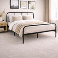 Bed Frame Metal Rounded Headboard Easy Assembly Under Storage Single Double King