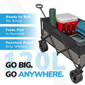 120L Folding Utility Trolley – Heavy Duty Outdoor Cart with Puncture-Proof Wheels