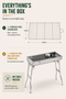 Stainless Steel Portable BBQ Grill. Large Folding Charcoal Barbecue with 72cm Cooking Surface and No Tool Assembly.