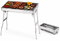Stainless Steel Portable BBQ Grill. Large Folding Charcoal Barbecue with 72cm Cooking Surface and No Tool Assembly.
