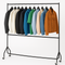 Two-Tier Heavy Duty Clothes Rail – Black Steel Garment Rack with Locking Wheels