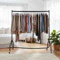 Superior Extra Heavy Duty Black Steel Clothes Rail with Locking Wheels – 6ft, 5ft & 4ft