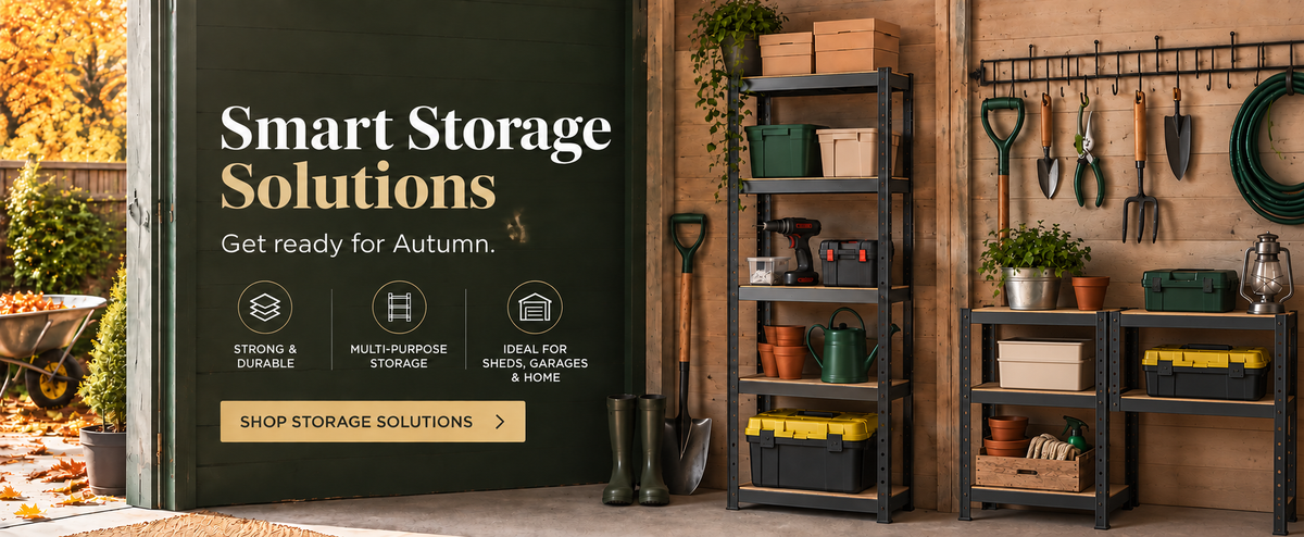 House of home smart shelving in a garage