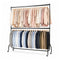 Two-Tier Heavy Duty Clothes Rail – Black Steel Garment Rack with Locking Wheels
