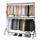 Two-Tier Heavy Duty Clothes Rail – Black Steel Garment Rack with Locking Wheels