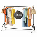 Extra Strong Heavy Duty Black Steel Clothes Rail with Locking Wheels – 6ft, 5ft & 4ft