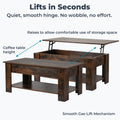 Coffee table Rustic Oak with opening table top