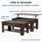 Coffee table Rustic Oak with opening table top