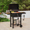 XL BBQ Smoker Grill Folding Tables, Thermometer, Adjustable Charcoal Pan With Chimney