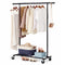 Heavy Duty Adjustable Clothes Rail with Shelf & Locking Wheels – Black, White, Gold, Chrome, Pink