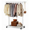 Heavy Duty Adjustable Clothes Rail with Shelf & Locking Wheels – Black, White, Gold, Chrome, Pink