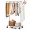 Heavy Duty Adjustable Clothes Rail with Shelf & Locking Wheels – Black, White, Gold, Chrome, Pink