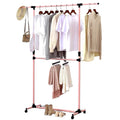 Double Clothes Rail with Adjustable Height & Extendable Top Rail