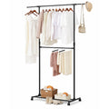 Double Clothes Rail with Adjustable Height & Extendable Top Rail