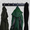 Black Wooden Coat Rack – 6 Double Hooks, Wall or Door Mountable