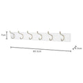 White Wooden Coat Rack – 6 Double Hooks, Wall or Door Mountable