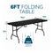Heavy Duty 6ft Folding Table – Portable Plastic Banquet & Camping BBQ Table