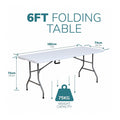 Heavy Duty 6ft Folding Table – Portable Plastic Banquet & Camping BBQ Table