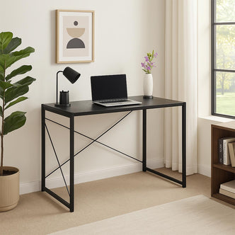 Folding Desk Table Desktop & Metal Frame – 100 x 50 x 75 cm
