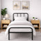 Bed Frame Metal Rounded Headboard Easy Assembly Under Storage Single Double King